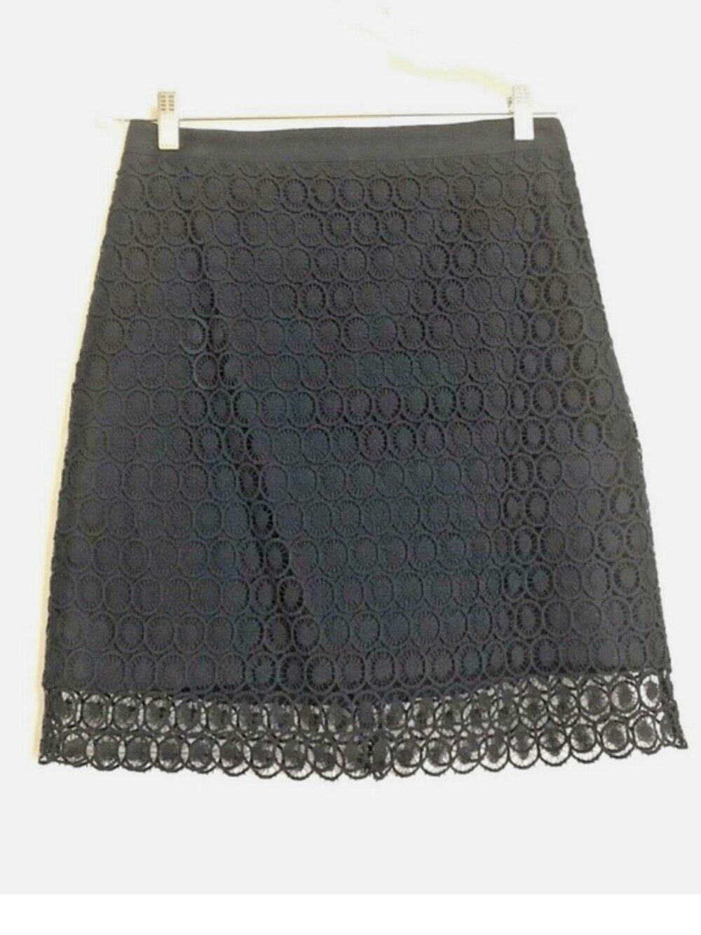 ANN TAYLOR Navy Blue Crochet Eyelet Skirt NWT 6